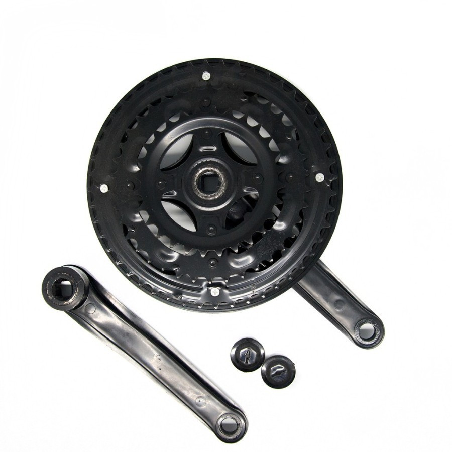 Crank Set Gir 3 Susun Sepeda 48-38-28T Turanza dengan Cover MTB Gunung