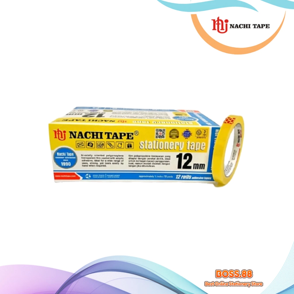 

CELLOTAPE / ISOLASI NACHI KUNING 12 MM x 72 YARD (1 PCS)