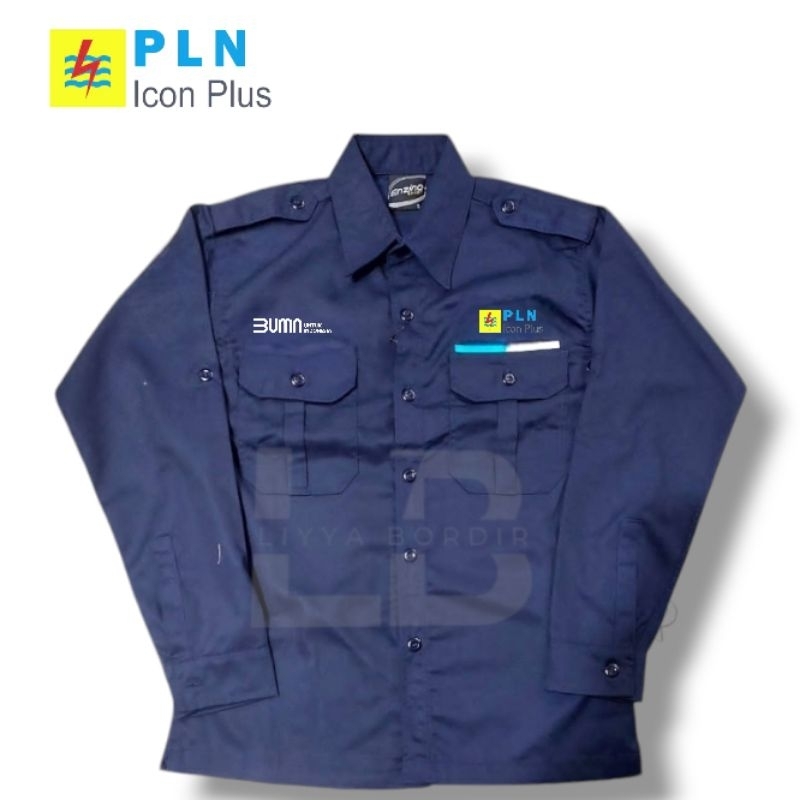 Kemeja PLN Icon Plus Seragam BUMN PLN Icon Plus Baju PLN Kantong Dua