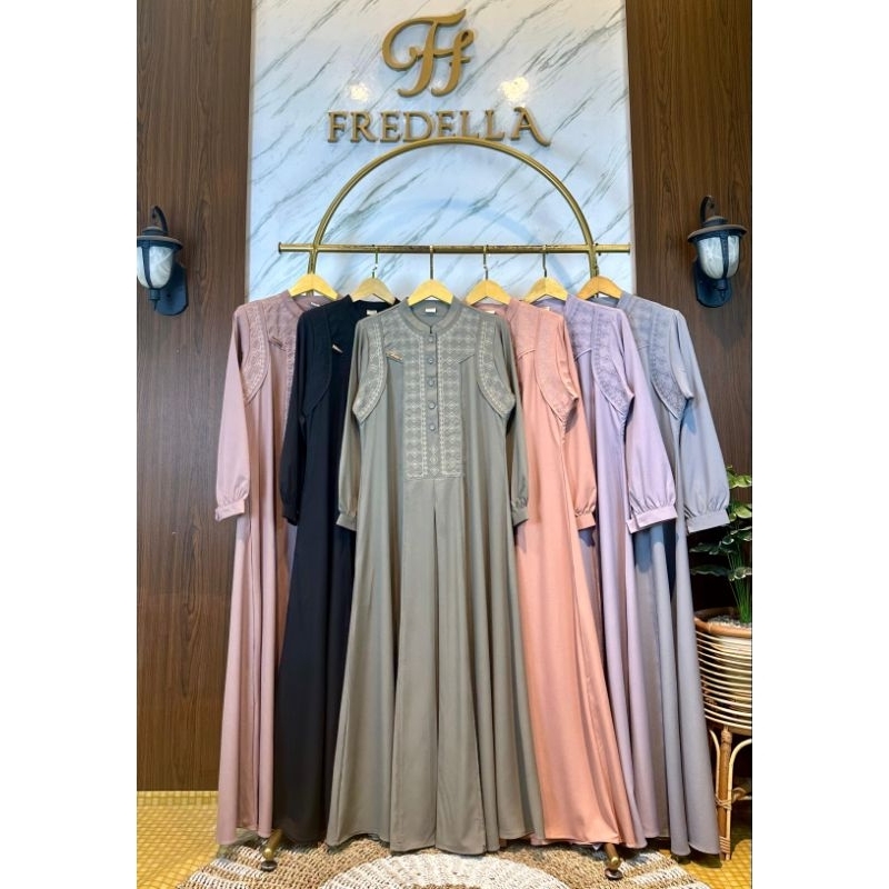 Gamis Fredella fashion twill uniglo terbaru.