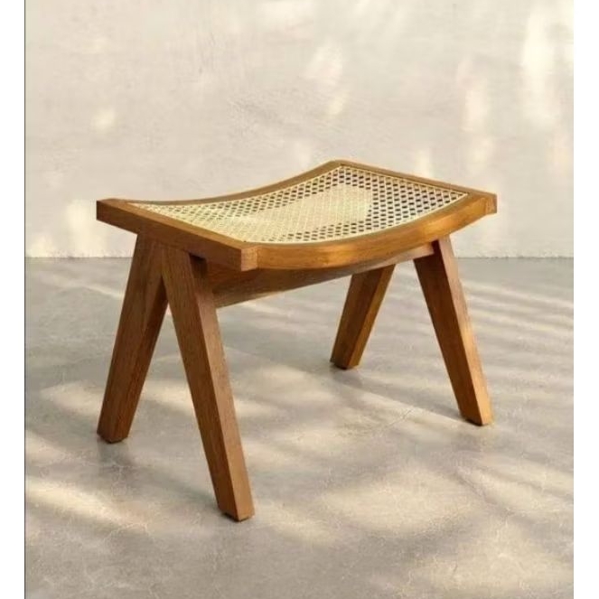 Kursi Stool Kayu Jati Stool Rotan Kayu Jati Stool Kayu Jati Solid