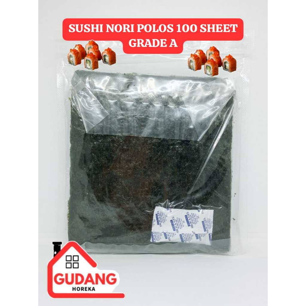 

SUSHI NORI 50 Sheet POLOS GELAP / SUSHI NORI / YAKINORI / NORI HALAL / SUSHI NORI 100 LEMBAR POLOS