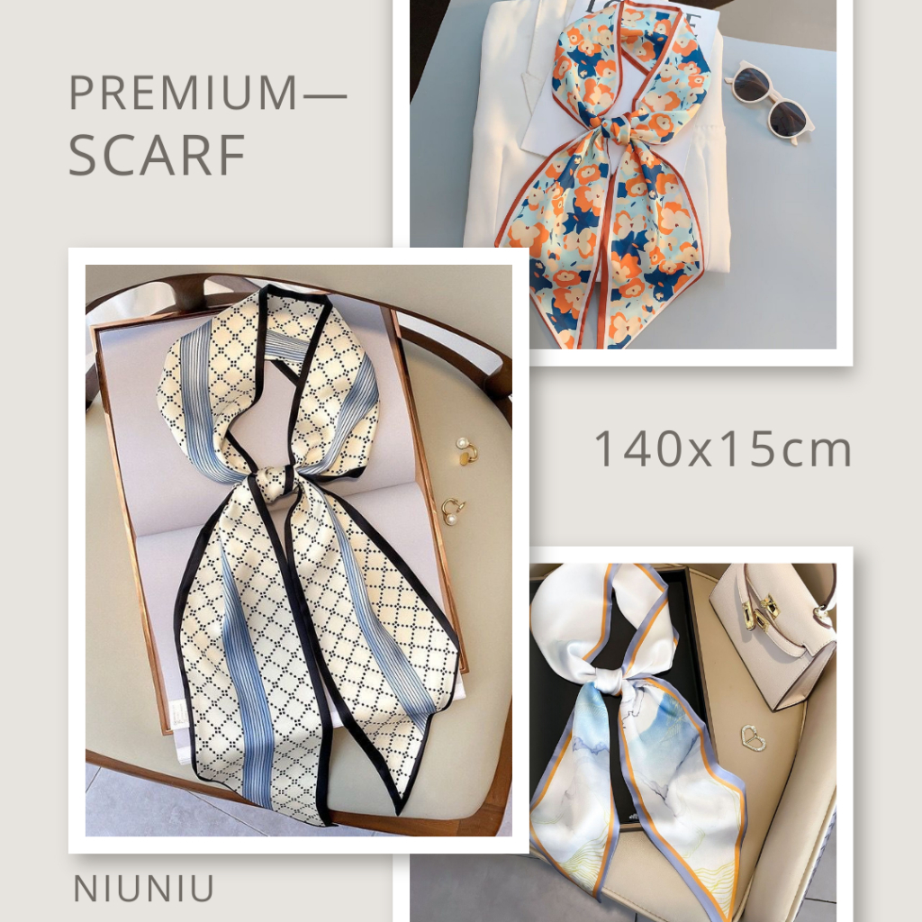 Premium Neck Scarf/Silk Scarf/Scarf Leher Wanita