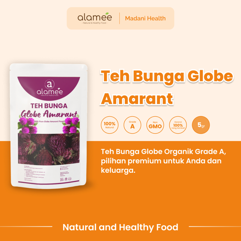 

ALAMEE Teh Bunga Globe Amaranth Tea Herbal Kering Organik Herbal Organic Asli Dried Flower Alami 5gr