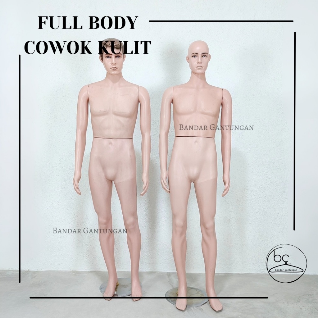 KHUSUS INSTAN Patung Manekin Full Body Cowok Plastik Warna Kulit Ada Rambut Manekin Pria Display Baj
