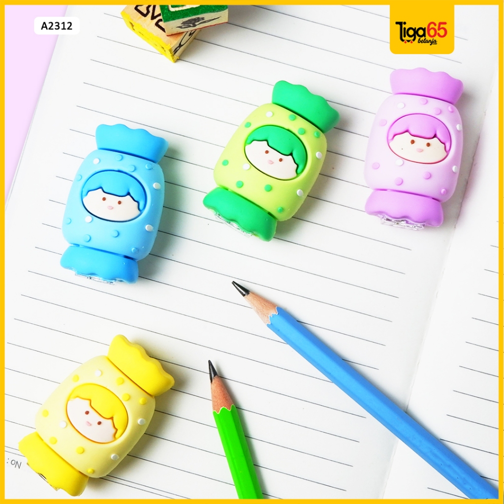 

Serutan Pensil Lucu / Rautan Pensil (Satuan) / Peraut Pensil Candy Hijau / Serutan A2321
