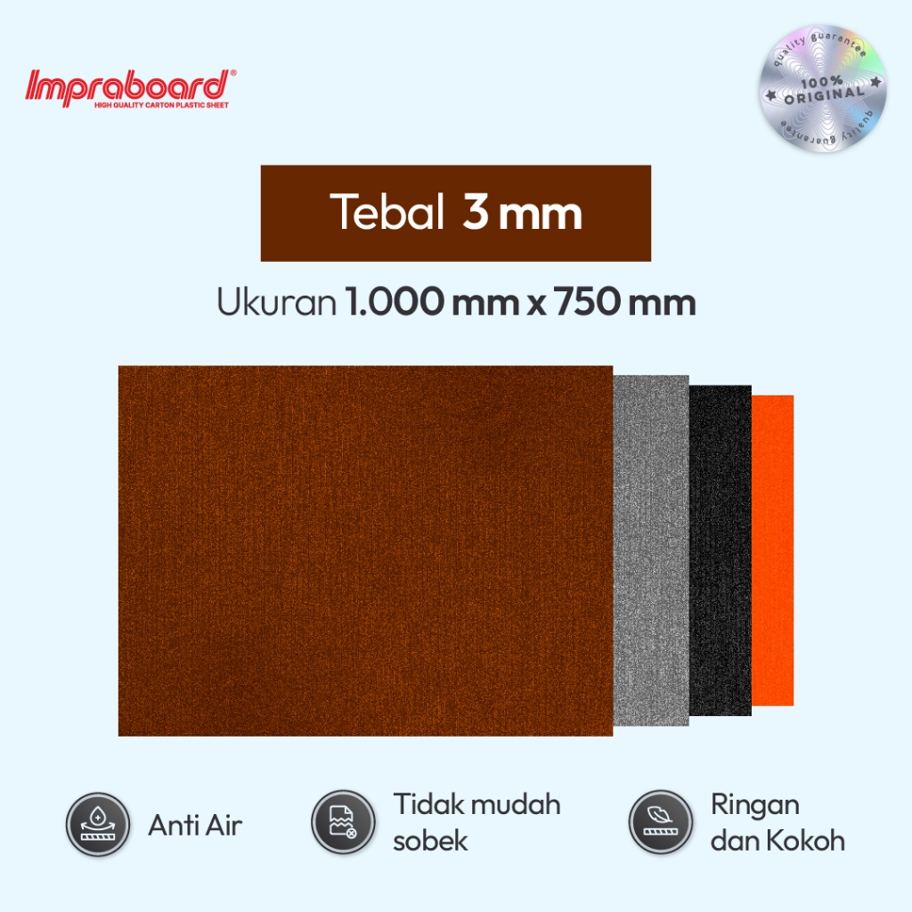 

Impraboard Tebal 3 mm ukuran 1000 x 750 mm