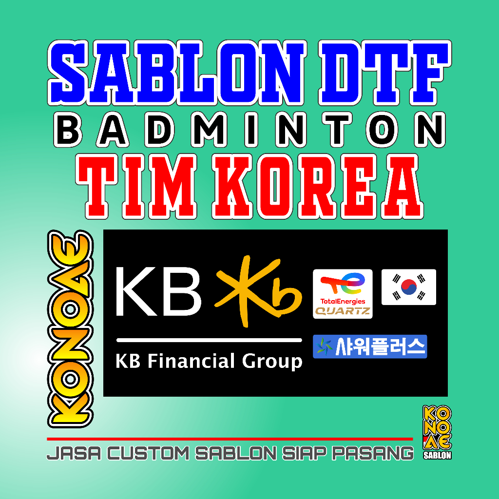 SABLON DTF JERSEY BADMINTON TIM KOREA