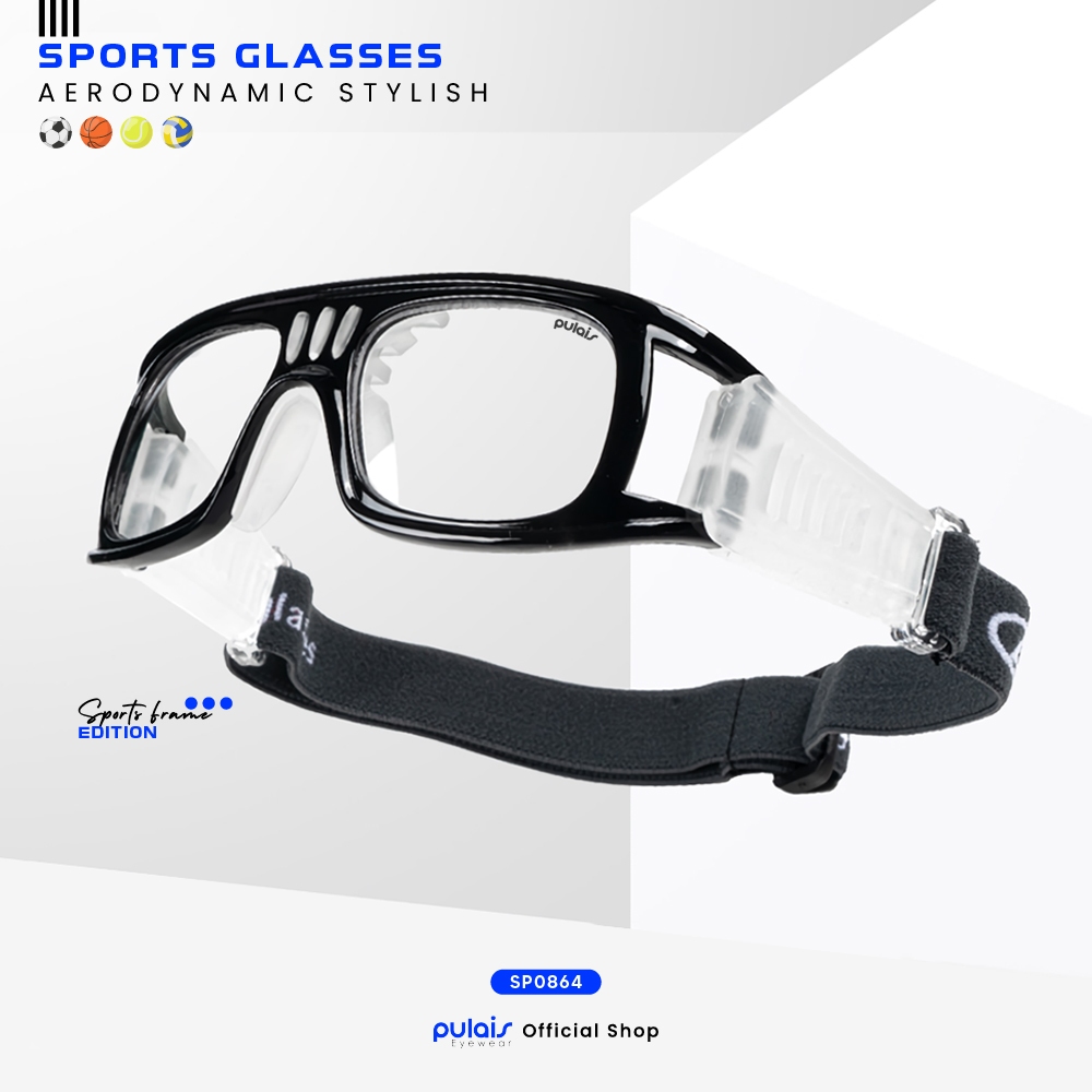 Pulais Eyewear Kacamata Olaharaga Bahan Polycarbonate Kacamata Basket Karet Kacamata Sport SP0864