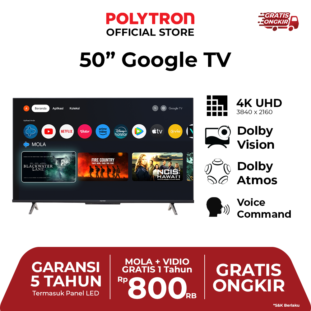 POLYTRON 4K UHD Smart Google TV 50 Inch PLD 50UG5959