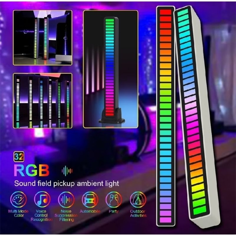 Lampu LED RGB Bar Strip Spectrum Audio Indicator Sensor Suara Equalizer Musik Music MP3 Sound Contro