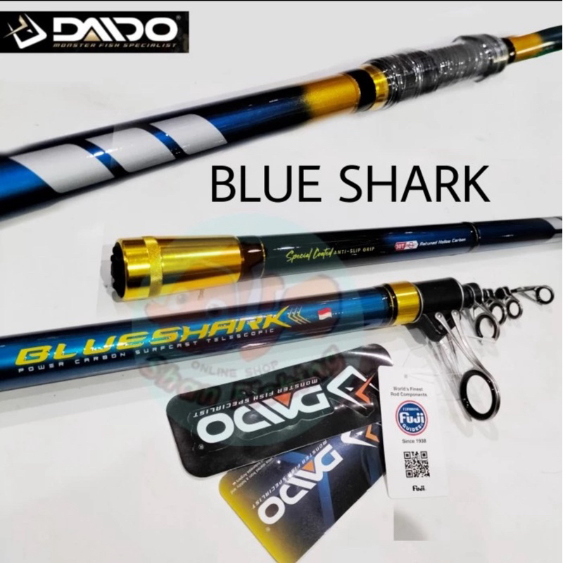 Joran Telescopic daido blue shark joran daido salwater joran teleskopik joran bluee shark