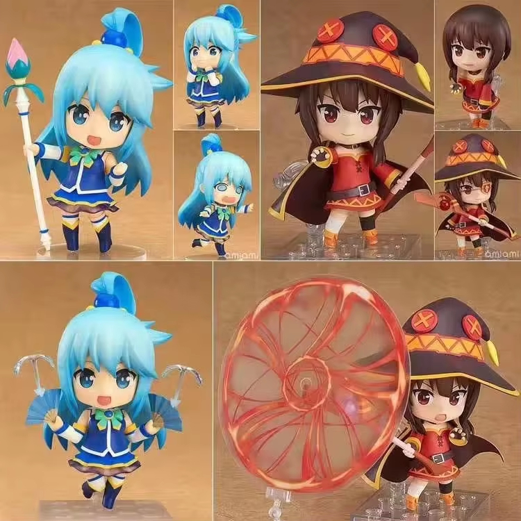 Boluner Nendoroid Aqua Megumin 630 Nendo Konosuba Kono Subarashii Sekai ni Shukufuku Anime PVC Figur