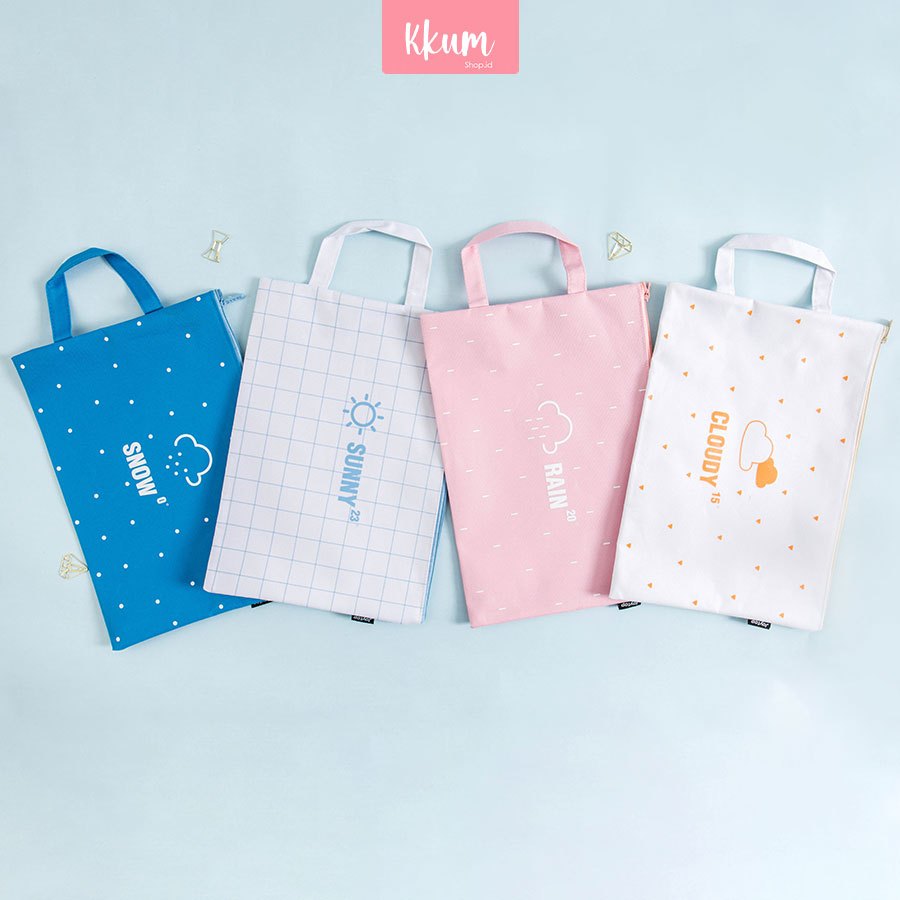 

Tas Kursus A4 Les Belajar Lucu Canvas Notebook Waterproof
