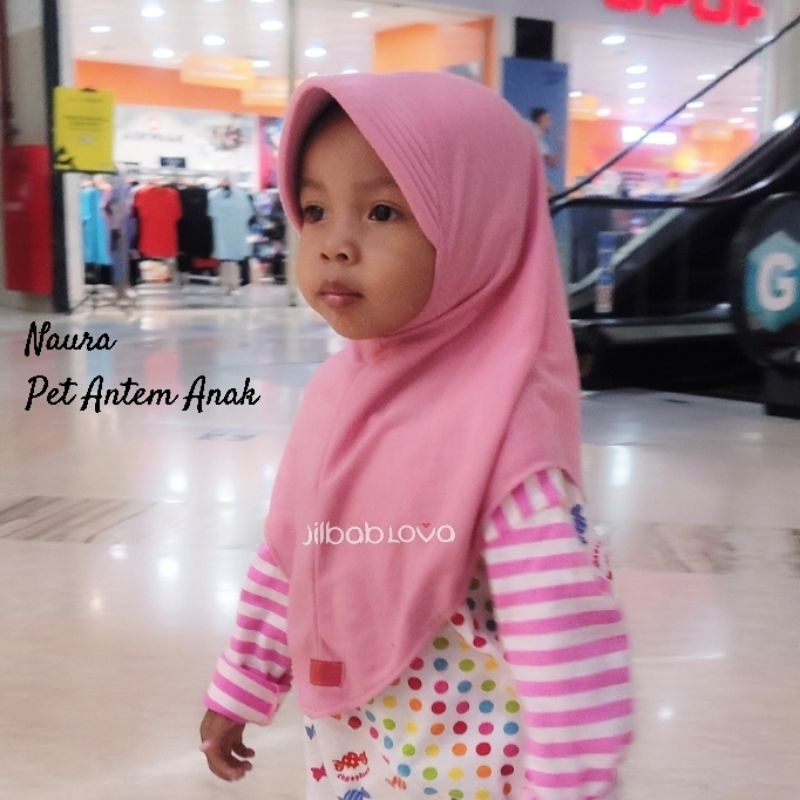 Kerudung Anak Instan Usia 1-3Tahun pet Antem
