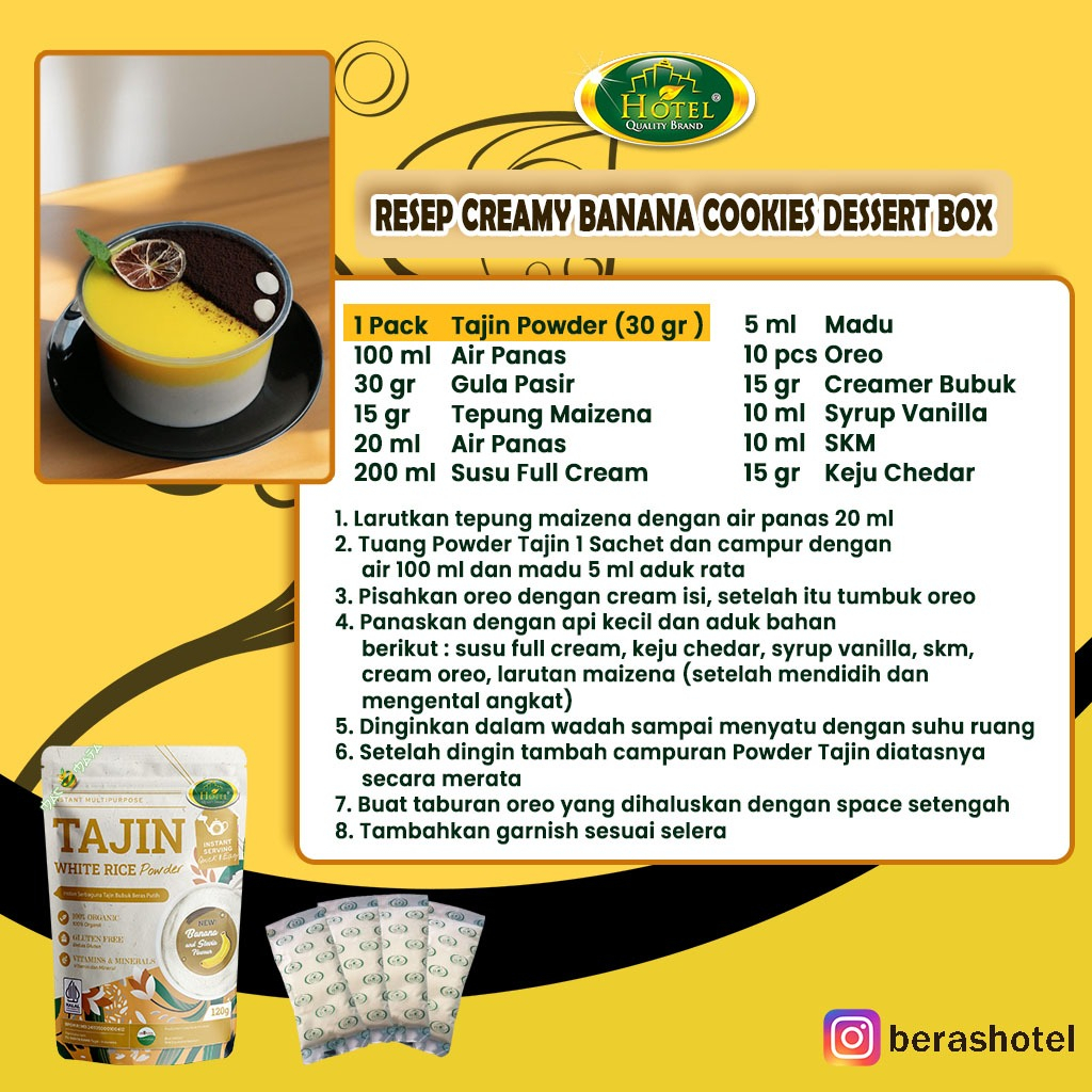 

GFD HOTEL Tajin White Rice Powder Banana Flavour - Susu Bubuk Saripati Beras Rasa Pisang +