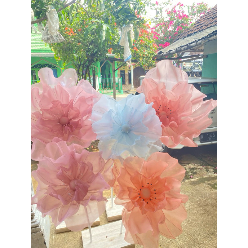 bunga kelopak bunga lampu hias bunga dekorasi diameter 80cm giant flower bunga raksasa bunga kelopak