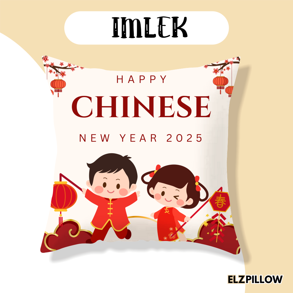 Elzpillow Bantal Imlek 40x40cm / Bantal CNY / Hampers Imlek / Kado Imlek / CNY SNAKE /CNY Pillow