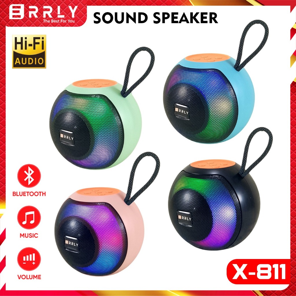 ERRLY X811 Speaker Bluetooth Wireless LED RGB light Speker Portable Power Bass Bisa Stand Hp