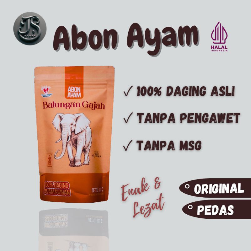 

Abon Ayam Balungan Gajah Rasa Original dan Pedas