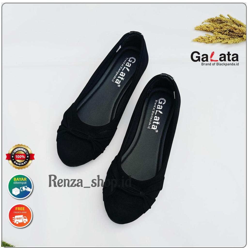 Blackpanda Flat Shoes / Sepatu Black Panda / Sepatu Wanita / Black Panda Kezya Black
