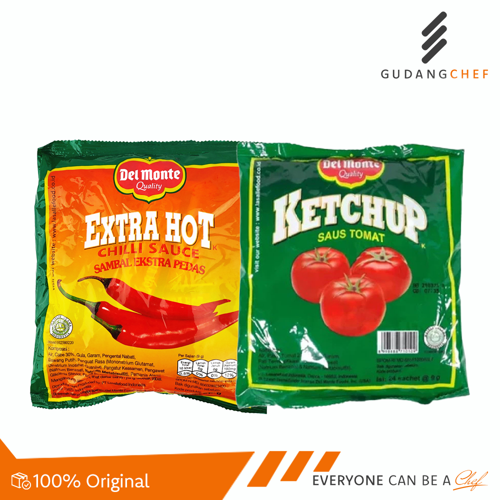 

Del Monte Extra Hot & Saus Ketchup 1 pack (24 pcs x 8gr) - Saus Sedap Serbaguna