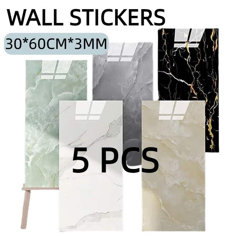 5 PCS Wall Stiker Marble 30*60cm /Vinyl Marbel Granit/Wallpaper Kamar Mandi Anti Air Dekorasi kamar