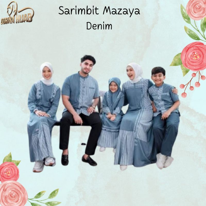 Rauna sarimbit mazaya denim / Sarimbit rauna / sarimbit keluarga / gamis dewasa / gamis katun / Koko