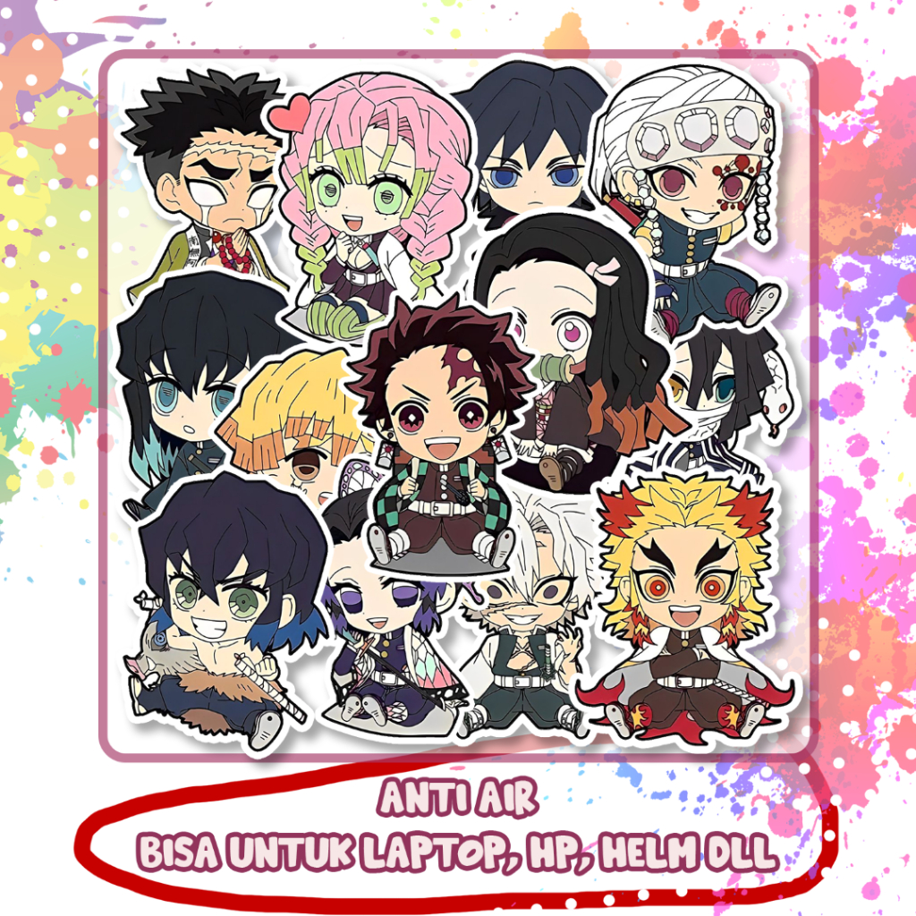 

Stiker Kimetsu No Yaiba Demon Slayer Tanjiro Nezuko Muichiro Rengoku, Sticker Lucu Murah