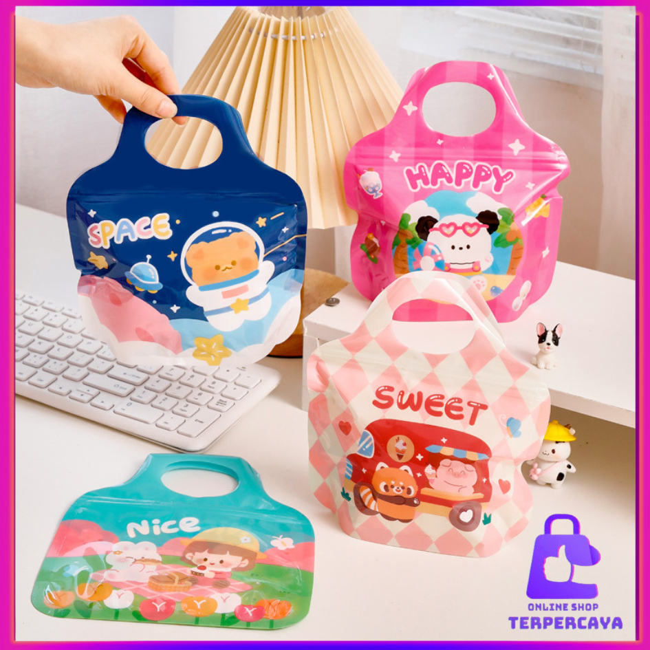 

OST Plastik Ziplock Mini Tas Jinjing Plastic Bag Zipper Karakter Hewan Goodie Bag Permen Biskuit Anti Air Hampers Lucu Motif Kartun Berwarna Full Color Tas Hampers Snack Ulang Tahun Anak