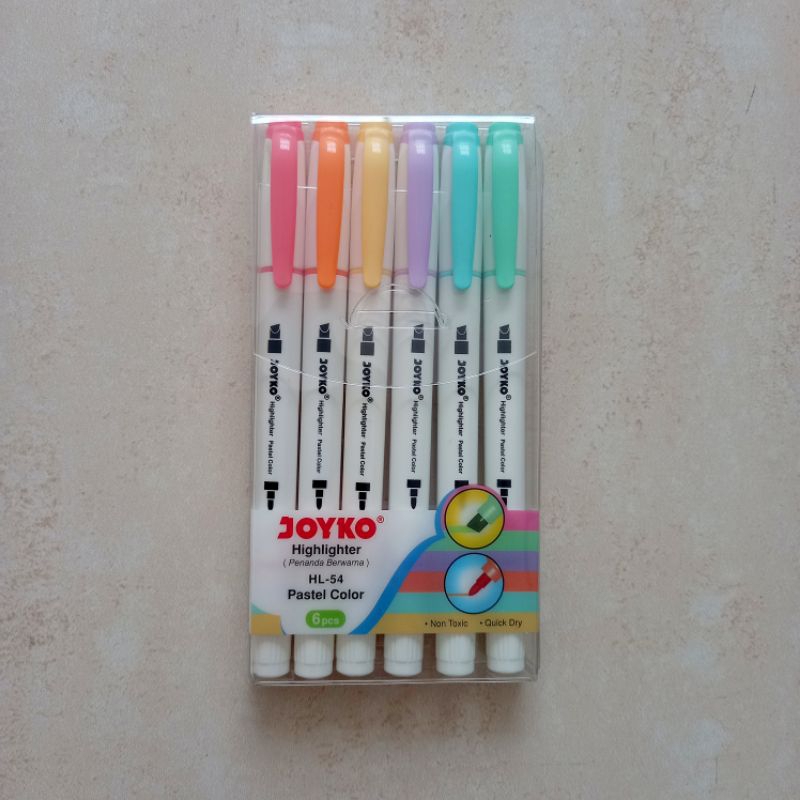 

[ SET ISI 6 PCS MURAH ] Joyko Highlighter Penanda Berwarna HL- 54 Pastel Color
