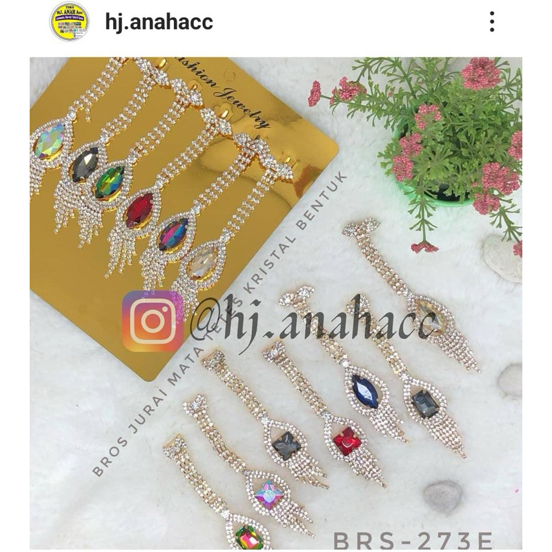 Bros juntai kristal mata/bros kristal mewah