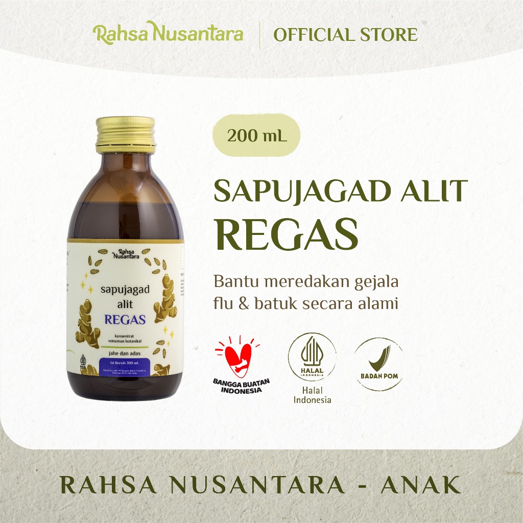 

Sapujagad Alit REGAS 200 mL | BPOM - Herbal Bantu Atasi Alami Gejala Flu Batuk Pilek | by Rahsa Nusantara
