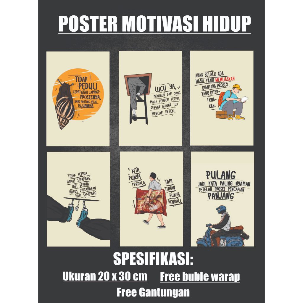 Poster Hiasan Dinding Motivasi Hidup Poster Dinding Motivasi
