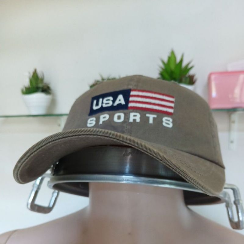 Topi Baseball Abu-abu USA Sports second original stelan kulit turun warna belakang tetap keren
