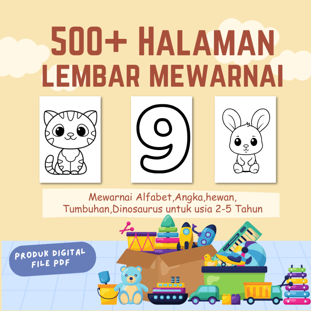 PRINTABLE WORKSHEET MEWARNAI ANAK 2 3 TAHUN TK SD PAUD Lembar mewarnai anak