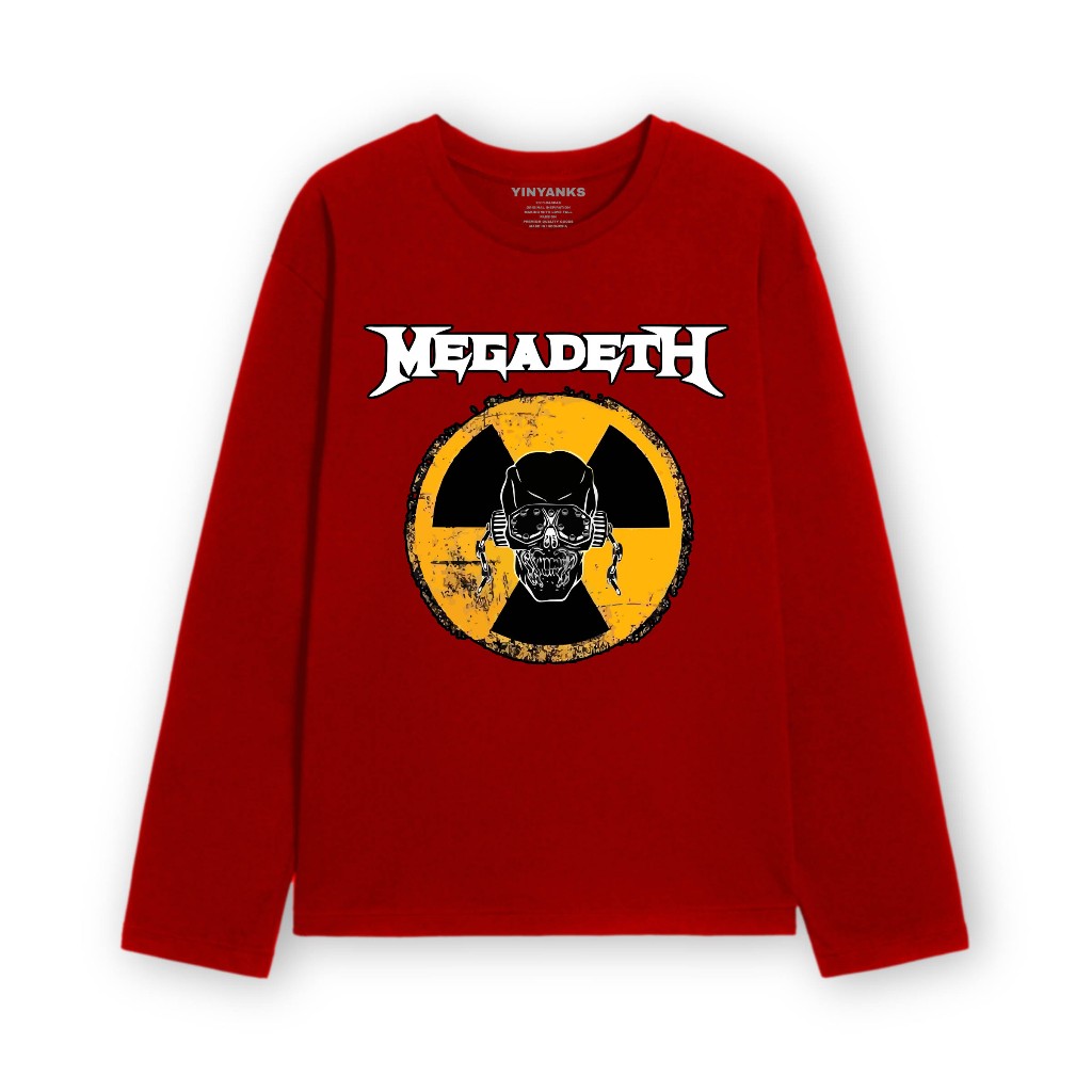 Yinyanks T-shirt Lengan Panjang Megadeth kaos long sleeve pria wanita unisex