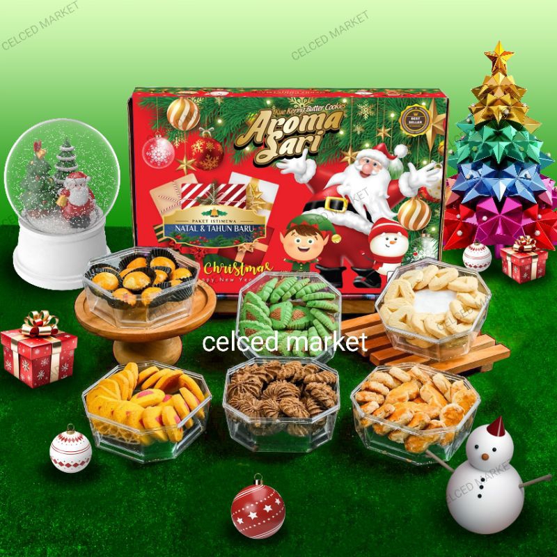 

PAKET KUE KERING NATAL TAHUN BARU ISI 6 MACAM KUE AROMA SARI | KADO HAMPERS GIFT PARCEL NATAL MERRY CHRISTMAS HAPPY NEW YEAR