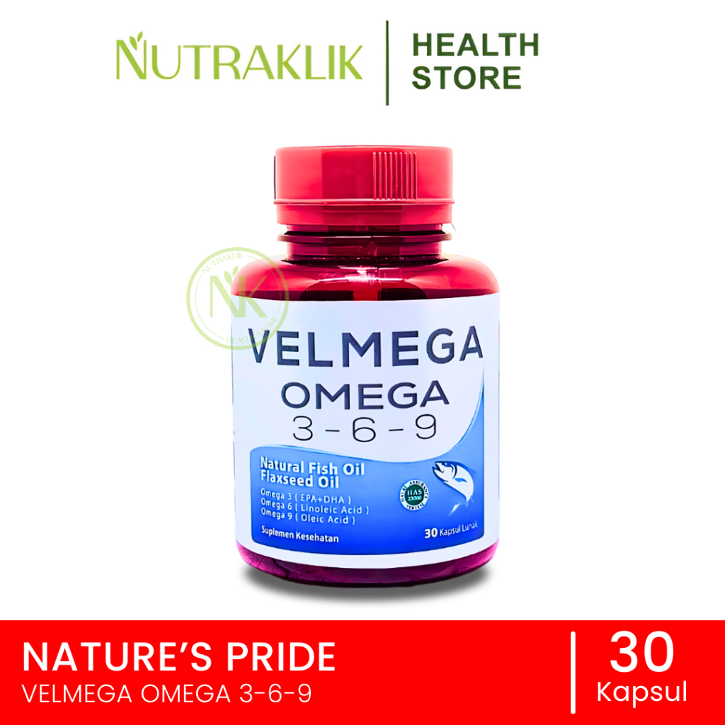 VELMEGA OMEGA 3-6-9 369 NATURAL FISH OIL FLAXSEED OIL ISI 30 & 100 KAPSUL LUNAK - SUPLEMEN KESEHATAN