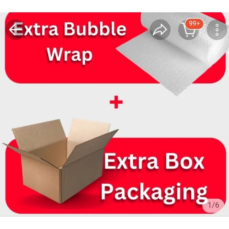 

Extra Bubble Wrap dan Pelindung Kotak
