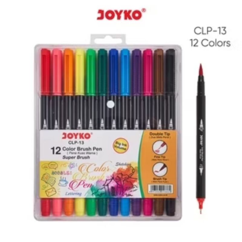 

PENA KUAS WARNA/COLOR BRUSH PEN JOYKO CLP-13 2IN1 12WARNA