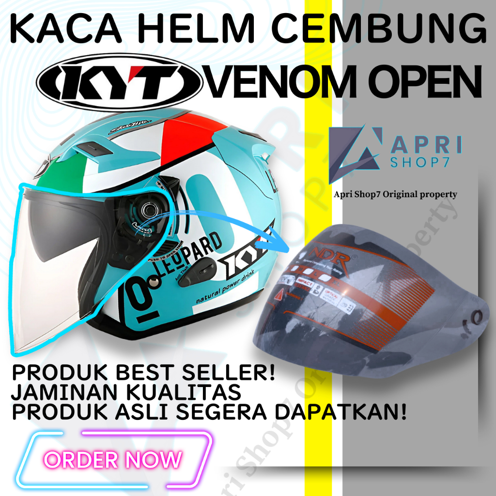 Kaca Helm KYT VENOM OPEN Visor Helmet CEMBUNG kaca helm cembung kyt venom open 2