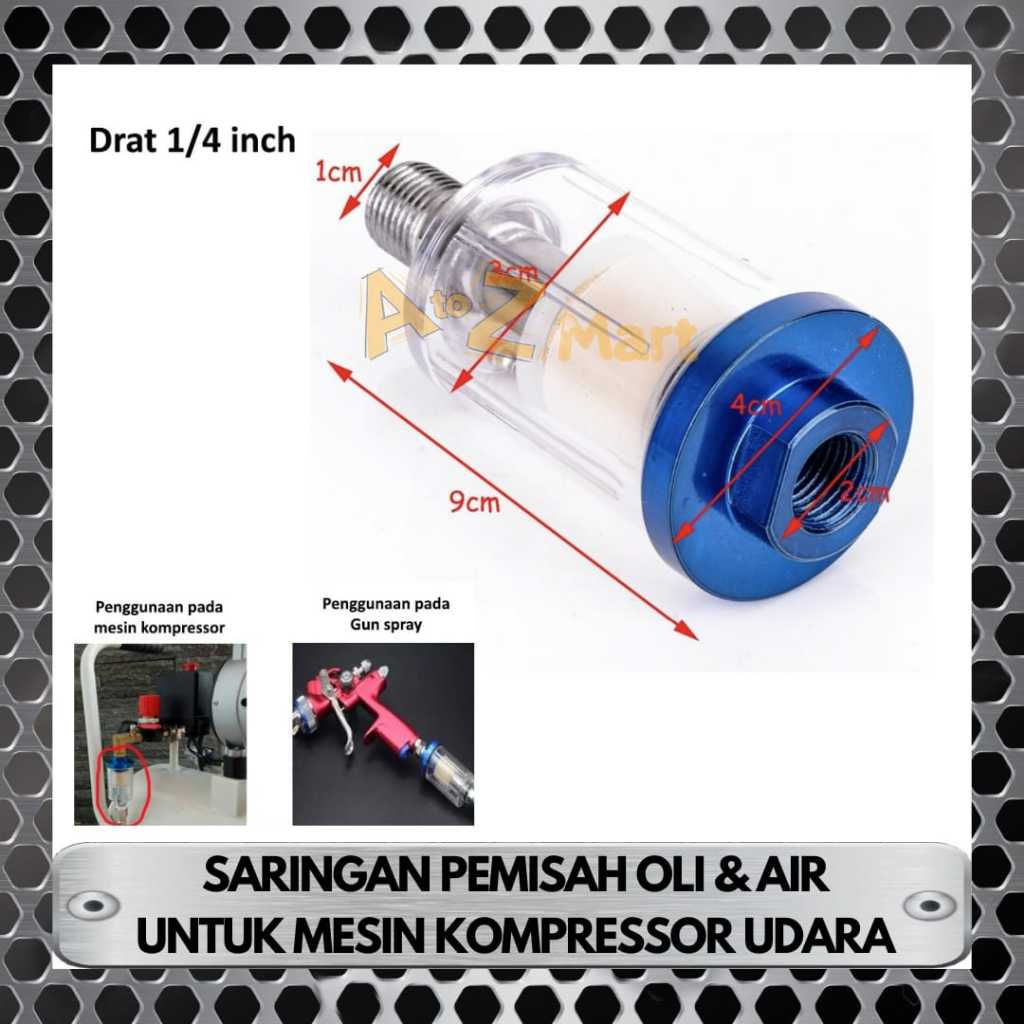 TABUNG AIR CARTRIDGE FILTER SARINGAN REGULATOR SEPARATOR PEMISAH AIR DAN OLI UNTUK MESIN KOMPRESOR C