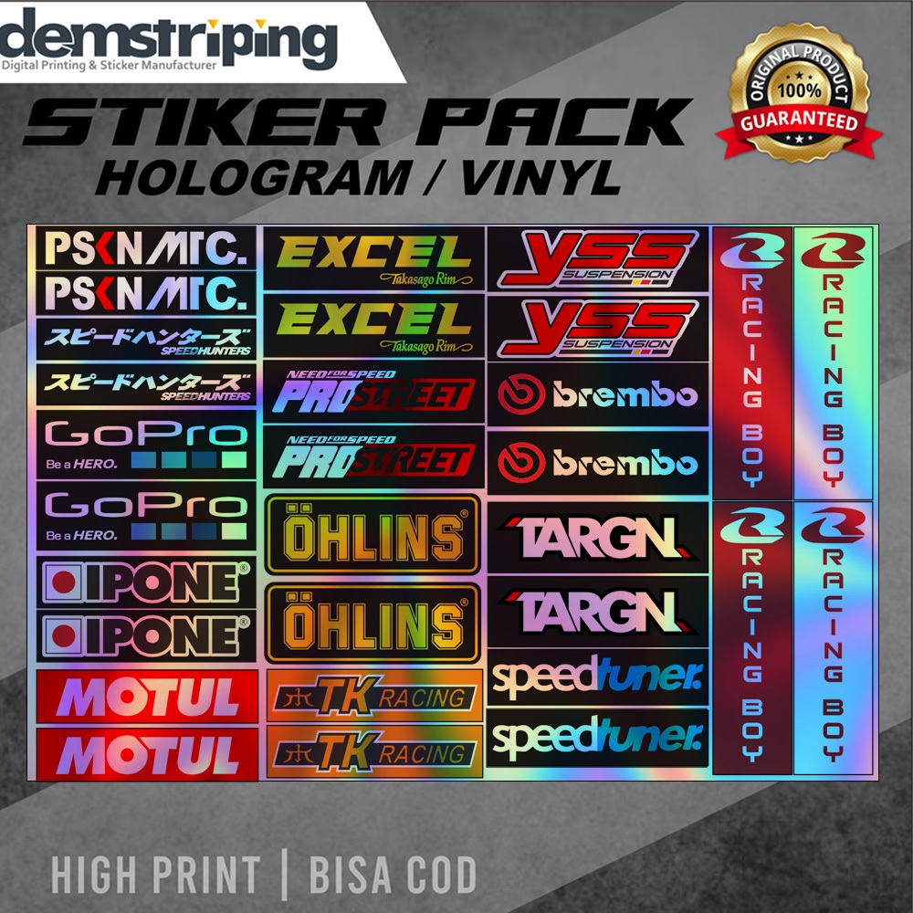 STICKER RACING HOLOGRAM / STIKER PACK / STIKER HOLOGRAM / STICKER BALAP VOL.7/9