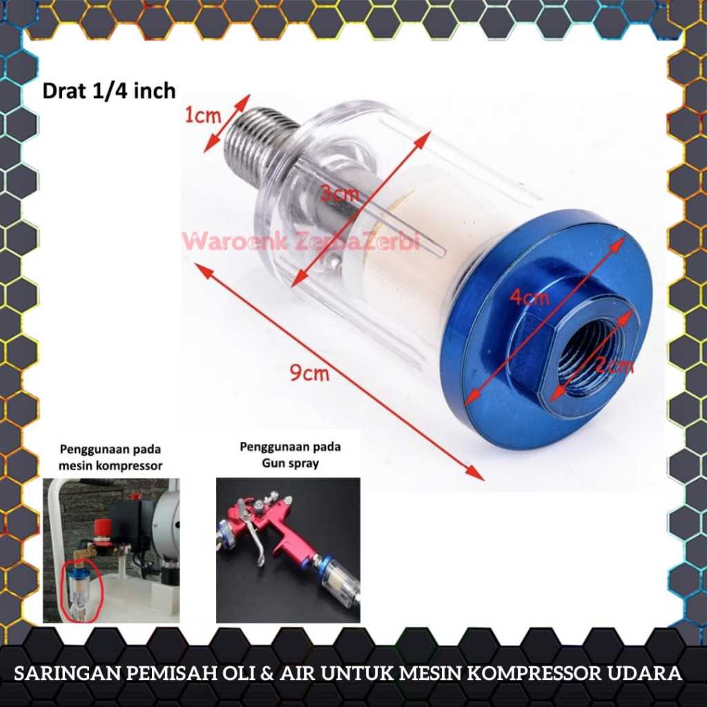 TABUNG AIR CARTRIDGE FILTER SARINGAN REGULATOR SEPARATOR PEMISAH AIR DAN OLI UNTUK MESIN KOMPRESOR C