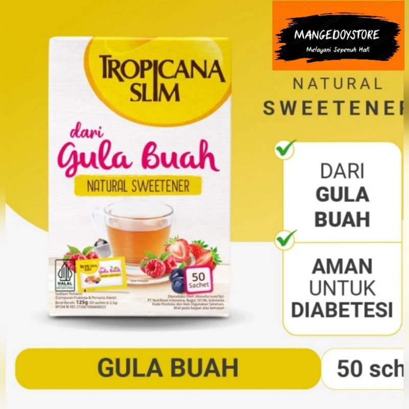 

Tropicana Slim Gula Buah 50 Sachet - untuk Batasi Gula