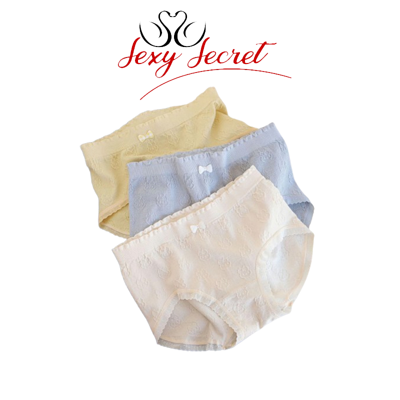 Sexy Secret C1380 Celana Dalam Wanita Antibakteri CD Cewek Dekorasi Pita Renda