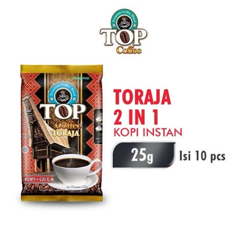 

Top Coffee Kopi Instan Toraja 2 In 1 Pack 25 gr isi 10 pcs