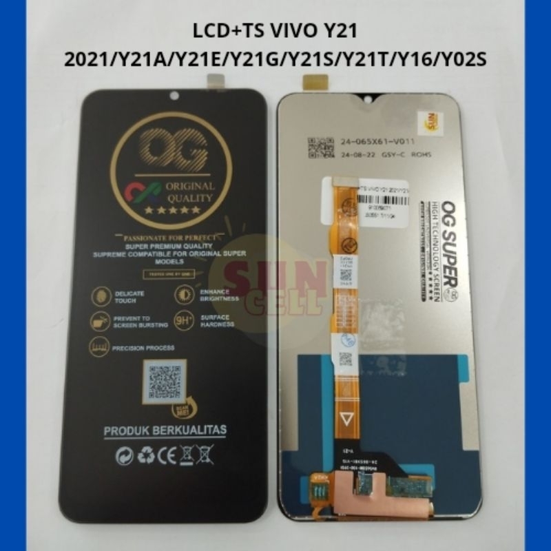 LCD+TS HP VIVO Y21 2021 / Y21A / Y21E / Y21G / Y21S / Y21T / Y16 / Y02S