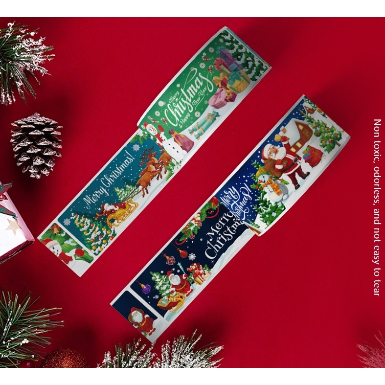 

120pcs stiker christmas 1 roll. stiker hampers natal. stiker segel natal. sticker natal christmas